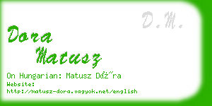 dora matusz business card